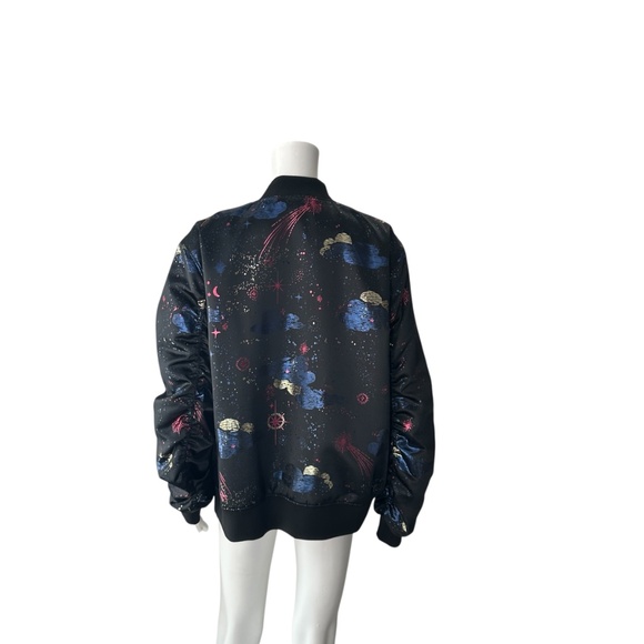 Escada Sport Black Multi-Color Sky Galaxy Print Bomber Jacket Size 46/US 16 - Picture 4 of 8